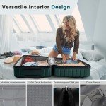 SHOWKOO 3-Piece Hardside Luggage Set, Dark Green