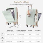 Merax 3-Piece Hardshell Luggage Set - Mint Green & Khaki