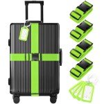 8-Pack TSA Approved Luggage Straps and Tags Set