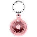 Waterproof Airtag Holder with Keychain - Clear Pink