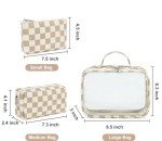 Bluboon 3-Piece Clear Makeup Travel Bag Set