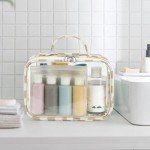 Bluboon 3-Piece Clear Makeup Travel Bag Set