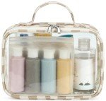 Bluboon 3-Piece Clear Makeup Travel Bag Set