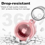 Waterproof Airtag Holder with Keychain - Clear Pink