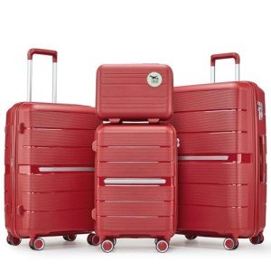 Xurwiin 4-Piece Hard Shell Luggage Set - Wine Red