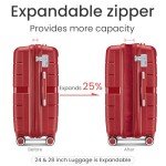 Xurwiin 4-Piece Hard Shell Luggage Set - Wine Red