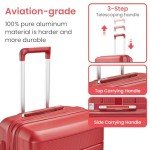 Xurwiin 4-Piece Hard Shell Luggage Set - Wine Red