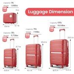 Xurwiin 4-Piece Hard Shell Luggage Set - Wine Red
