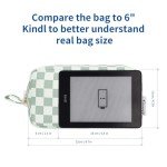 Mint Green Checkerboard Travel Makeup Organizer Bag