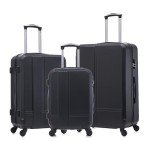 Merax 3-Piece Matte Black Hardshell Carry-On Set