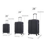 Merax 3-Piece Matte Black Hardshell Carry-On Set