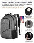 MATEIN Grey Travel Laptop Backpack with USB Port