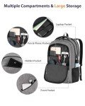 MATEIN Grey Travel Laptop Backpack with USB Port