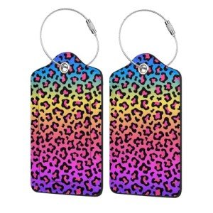 Rainbow Leopard Print Luggage Tags - 2 Pack