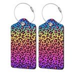 Rainbow Leopard Print Luggage Tags - 2 Pack