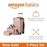 Rose Gold 3-Piece Luggage Set with Tote & Bag