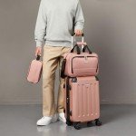 Rose Gold 3-Piece Luggage Set with Tote & Bag