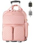 Arcoyard Pink Underseat Carry-On Luggage with Wheels