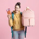 Arcoyard Pink Underseat Carry-On Luggage with Wheels