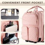 Arcoyard Pink Underseat Carry-On Luggage with Wheels