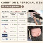 Arcoyard Pink Underseat Carry-On Luggage with Wheels