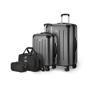 4-Piece Hardside Luggage Set with Tote Bag