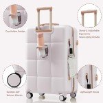 Merax Pink Gray 3-Piece Hardside Luggage Set