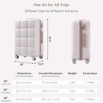 Merax Pink Gray 3-Piece Hardside Luggage Set