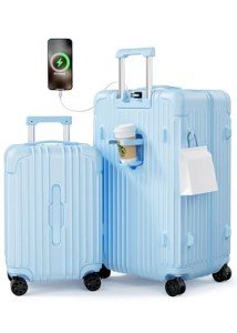 Krute 2-Piece Hardside Luggage Set - Light Blue