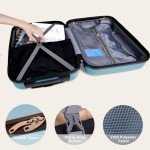 HOUAGI Aqua Blue 3-Piece Hardshell Luggage Set