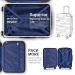 Coolife Expandable 3-Piece Luggage Set in Blue