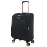 Kensie Hudson 3-Piece Black Rose Gold Luggage Set