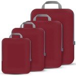 Burgundy Compression Packing Cubes Set for Travel