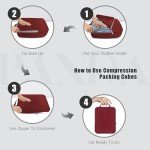 Burgundy Compression Packing Cubes Set for Travel