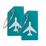 Turquoise Silicone Luggage Tag with Name ID Card