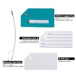 Turquoise Silicone Luggage Tag with Name ID Card