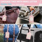 Custom Leather Luggage Tags with Initials - Pink