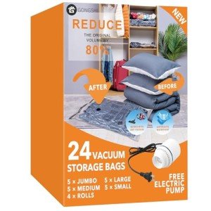 Electric Pump Vacuum Storage Bags - 24 Pack