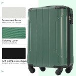 Merax 6-Piece Expandable Lightweight Green Luggage Set