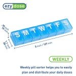 7-Day Pill Organizer Box - Travel Friendly, Blue