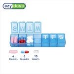 7-Day Pill Organizer Box - Travel Friendly, Blue