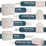 7-Piece Waterproof Packing Cubes for Travel