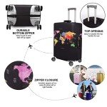 World Map Elastic Luggage Cover for Suitcases