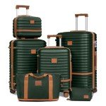 Joyway 3-Piece Spinner Luggage Set - Green/Brown