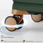 Joyway 3-Piece Spinner Luggage Set - Green/Brown