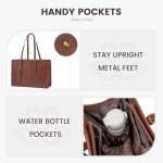 Vintage Leather Laptop Tote Bag for Women