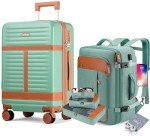 5-Piece Travel Backpack and Luggage Set - Green