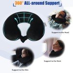 Memory Foam Travel Neck Pillow - Black