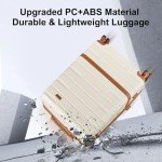 5-Piece Lightweight Hard Shell Luggage Set - Beige