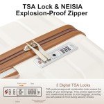 5-Piece Lightweight Hard Shell Luggage Set - Beige